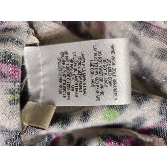 A la carte WOmens Cardigan Multicolor White Purple Green Size XL A440 - Picture 7 of 8